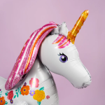 Шар (46''/117 см) Фигура 3D, Цветочный единорог, 1 шт. в уп., 15514