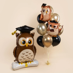 Шар 3D (61''/155 см) Фигура на подставке, Сова Выпускник, 1 шт. в уп., 27286