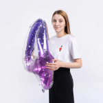 Шар (34''/86 см) Цифра, 4 Сияющий космос, Сиреневый, Градиент, 1 шт. в уп., 131024