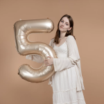 Шар (40''/102 см) Цифра, 5 Slim, Звездное Золото, Матовый, 1 шт., 901915MSG