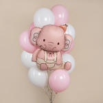 Шар (35''/89 см) Фигура, Слоник в колпачке, Розовый, 1 шт. в уп., 29299P