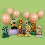 Шар (23''/58 см) Цифра на подставке, 9 Зверята, Тигр, 1 шт. в уп., 24659