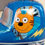 Шар (29''/74 см) Фигура 3D, Три Кота, Коржик в машинке, 1 шт. в уп., 401138