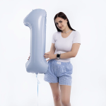 Шар (40''/102 см) Цифра, 1 Slim, Небесный, 1 шт. в уп., 941117