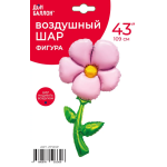 Шар (43''/109 см) Цветок, надув воздухом, Розовый, 1 шт. в уп., 27123P