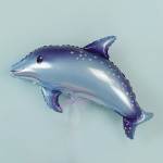 Шар (15''/38 см) Мини-фигура, Дельфин, Синий, 1 шт., 902883A