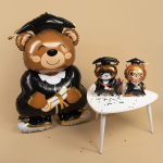 Шар с клапаном (17''/43 см) Мини-фигура, Медвежонок Выпускник, 1 шт., 24582