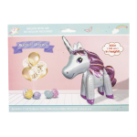 Шар (40''/102 см) Фигура 3D, Звездный Единорог, Белый, 1 шт. в уп., 15286