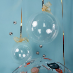 Шар (12''/30 см) Мини-сфера, Deco Bubble (синяя упаковка), Прозрачный, Кристалл, 10 шт. в уп., 550171