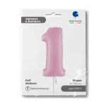 Шар (40''/102 см) Цифра, 1, Розовый, 1 шт. в уп., 071PP-P