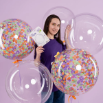 Шар с клапаном (18''/46 см) Сфера, Deco Bubble, Прозрачный, Кристалл, 1 шт. в уп., 550512-18