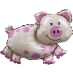 Шар с клапаном (17''/43 см) Мини-фигура, Поросенок, 1 шт., 17197