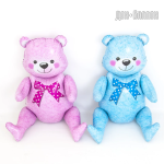 Шар (22''/56 см) Фигура 3D, Сидячий мишка, Голубой, 1 шт. в уп., 15537