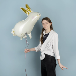 Шар (33''/84 см) Фигура, Большой Зайка, Золотые ушки, 1 шт. в уп., 23992P