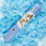 Пневмохлопушка (12/30 см), Гендер Пати, Это Мальчик!, Прямоугольники тишью, Голубой, 1 шт., 823140