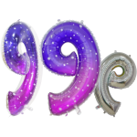 Шар (34''/86 см) Цифра, 9 Сияющий космос, Сиреневый, Градиент, 1 шт. в уп., 131029