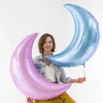 Шар (35''/89 см) Фигура, Полумесяц, Розовый, Макарунс, 1 шт., 901555RS