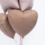 Шар (18''/46 см) Сердце, Ретро Какао, Сатин, 1 шт., 201500SRC