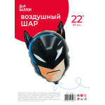 Шар (22''/56 см) Фигура, Голова, Бэтмен, 1 шт. в уп., 24518