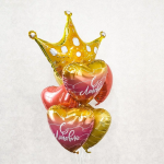 Шар (31''/79 см) Фигура, Корона, Золото, 1 шт. в уп., 220960