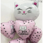 Шар (26''/66 см) Фигура, Кошечка, Белый, 1 шт. в уп., 220632