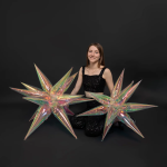 Шар 3D (40''/102 см) Звезда, Составная, Прозрачный, Хамелеон, 1 шт. в уп., 24907