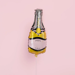 Шар с клапаном (14''/36 см) Мини-фигура, Бутылка Шампанское, Золото, 1 шт., 180591G