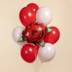 Шар (27''/69 см) Цветок, Роза, Красный, 1 шт., 27764