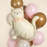 Шар (27''/69 см) Фигура, Кошечка с бантом, Сатин, 1 шт. в уп., 26680