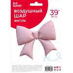 Шар (39''/99 см) Фигура, Бант, Розовый, Сатин, 1 шт. в уп., 26456