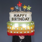 Шар (26''/66 см) Фигура, Торт на День Рождения, 1 шт. в уп., 25212-P