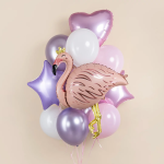 Шар (37''/94 см) Фигура, Фламинго, Нежно-розовый, Сатин, 1 шт. в уп., 26681