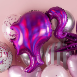 Шар (28''/71 см) Фигура, Профиль девушки, Розовый, Голография, 1 шт. в уп., 23751