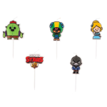Свечи Game Party, Звездные бойцы, 5 шт. с держат., 501520