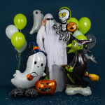 Шар (34''/86 см) Фигура, Скелет с тыквой (надув воздухом), 1 шт., 24706