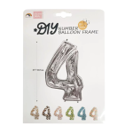 Шар (65''/165 см) Цифра, 4 Каркасная, 1 шт. в уп., 131374