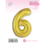 Шар (40''/102 см) Цифра, 6 Slim, Золото, 1 шт. в уп., C901916O