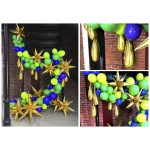 Шар (16''/41 см) Мини-фигура, Капля, Золото, 5 шт. в уп., 222346