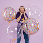 Шар с клапаном (18''/46 см) Сфера, Deco Bubble, Прозрачный, Кристалл, 1 шт. в уп., 550512-18