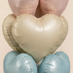 Шар (18''/46 см) Сердце, Кремовый, Сатин, 1 шт., 183000SCR