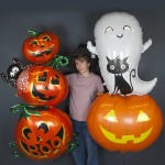 Шар (60''/152 см) Фигура, Привидение с котенком, 1 шт. в уп., 25016-P