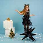 Шар 3D (26''/66 см) Звезда, Составная, Черный, 1 шт. в уп., 60039