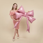 Шар (47''/119 см) Фигура, Бант (надув воздухом), Розовый, 1 шт., 27030