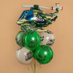 Шар (33''/84 см) Фигура 3D, Военный вертолет, Камуфляж, 1 шт. в уп., 24870