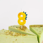 Свеча Цифра, 8 Динозаврик, 3,5*4,5 + 2,5 см, 1 шт. с держат., 639278