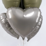 Шар (18''/46 см) Сердце, Лунное Серебро, Матовый, 1 шт., 201500MMS
