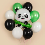 Шар (30''/76 см) Фигура, Панда с веточкой бамбука, 1 шт., 26274