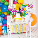 Шар (43''/109 см) Фигура, Голова, Радужный Единорог, 1 шт., 15110