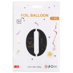 Шар (40''/102 см) Цифра, 0, Черный, Металлик, 1 шт. в уп., 27350