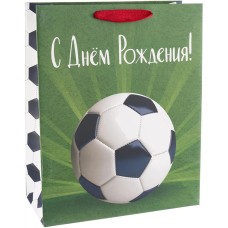 Пакет подарочный, 210гр, С Днем Рождения! (футбол), 23*18*10 см, 1 шт., 504443